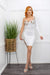 One Sleeve Bandage White Mini Dress-Mini Dress-Moda Fina Boutique