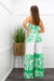 Palm Leaf Print Tie Front Top Jumpsuit-Jumpsuit-Moda Fina Boutique