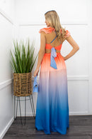 Ruffle Cut Out Slit Maxi Dress-Maxi Dress-Moda Fina Boutique