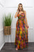 Ruffle Front Ring Chiffon Maxi Dress-Maxi Dress-Moda Fina Boutique