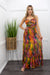 Ruffle Front Ring Chiffon Maxi Dress-Maxi Dress-Moda Fina Boutique