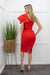Ruffle Red Bandage Midi Dress-Midi Dress-Moda Fina Boutique