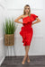 Ruffle Red Bandage Midi Dress-Midi Dress-Moda Fina Boutique