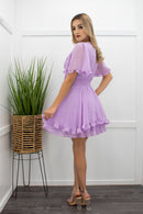 Ruffle Tie Front Short Sleeve Mini Dress-Mini Dress-Moda Fina Boutique
