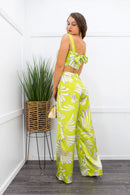 Satin Green Crop Top Pant Set-Set-Moda Fina Boutique