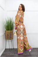 Satin L S Top Wide Pant Set-Set-Moda Fina Boutique