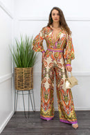 Satin L S Top Wide Pant Set-Set-Moda Fina Boutique
