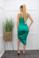 Satin Sleeveless Strap Midi Dress-Midi Dress-Moda Fina Boutique