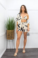 Satin Three Piece Bra Top Short Set-Set-Moda Fina Boutique