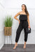 Satin With Design Pocket Black Jumpsuit-Jumpsuit-Moda Fina Boutique