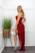 Sequin Sleeveless Slit Maxi Dress Red-Maxi Dress-Moda Fina Boutique