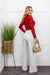Sequins Long Sleeve Red Bodysuit-Top-Moda Fina Boutique