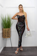 Sequins Sides Mash Black Maxi Dress-Maxi Dress-Moda Fina Boutique