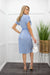 Short Sleeve Belted Midi Dress-Midi Dress-Moda Fina Boutique