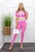 Short Sleeve Pink Top Pant Set-Set-Moda Fina Boutique
