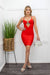 Sleeveless Bandage Red Mini Dress-Mini Dress-Moda Fina Boutique