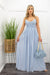 Sleeveless Low Back Blue Maxi Dress-Maxi Dress-Moda Fina Boutique