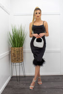 Stain Black Fringe Midi Dress-Midi Dress-Moda Fina Boutique