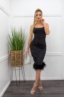 Stain Black Fringe Midi Dress-Midi Dress-Moda Fina Boutique
