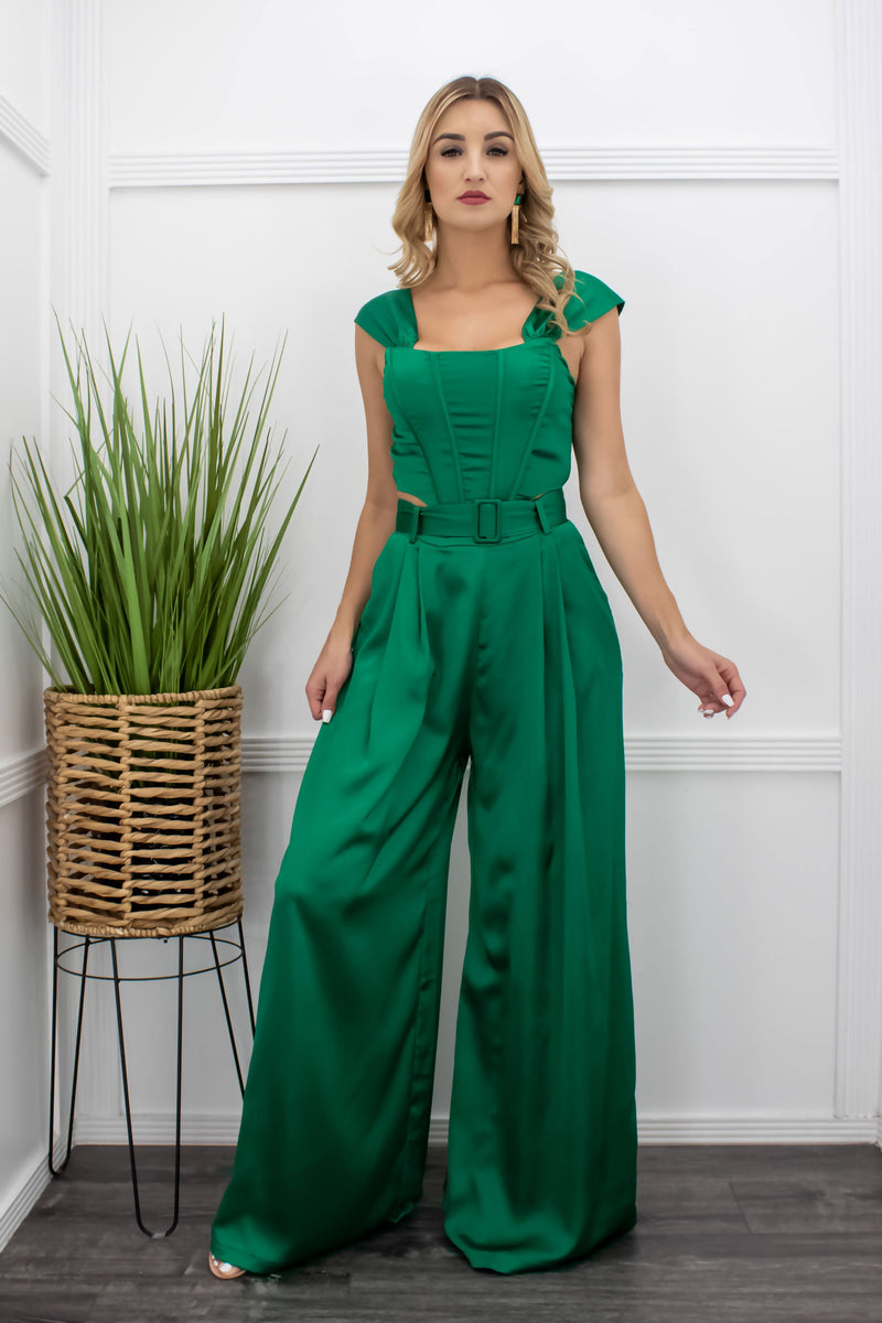 Stain Top With Matching Pant Set-Set-Moda Fina Boutique