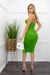Strapless Ruched Green Midi Dress-Midi Dress-Moda Fina Boutique