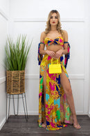 Three Piece Bra Slit Maxi Skirt Set-Set-Moda Fina Boutique