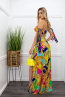 Three Piece Bra Slit Maxi Skirt Set-Set-Moda Fina Boutique