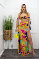 Three Piece Bra Slit Maxi Skirt Set-Set-Moda Fina Boutique