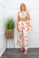 Three Pieces Long Sleeve Top Bra Pant Set-Set-Moda Fina Boutique