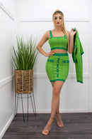 Three Pieces Top Blazer Skirt Set-Set-Moda Fina Boutique