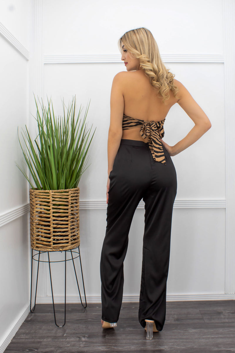 Tie Back Crop Top Pant Set-Set-Moda Fina Boutique