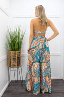 Tie Crop Top Wide Ruffle Pant Set-Set-Moda Fina Boutique