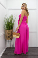 Tie Front Crop Top Pant Set-Set-Moda Fina Boutique