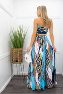 Tie Front Crop Top Wide Pant Set-Set-Moda Fina Boutique