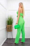 Tie Front Crop Top Wide Pant Set-Set-Moda Fina Boutique