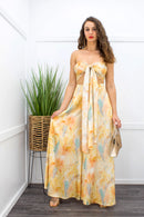 Tie Front Crop Top Wide Pant Set-Set-Moda Fina Boutique