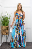 Tie Front Crop Top Wide Pant Set-Set-Moda Fina Boutique
