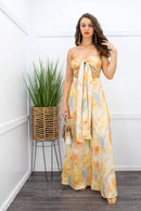 Tie Front Crop Top Wide Pant Set-Set-Moda Fina Boutique