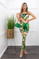 Tropical Print Two Piece Pant Set-Set-Moda Fina Boutique