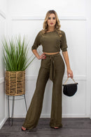 Two Piece Top With Matching Pant Set-Set-Moda Fina Boutique