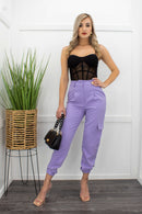 Veronica Design Pants Lilac-Bottom-Moda Fina Boutique