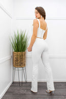 White Crop Top Pant Set-Set-Moda Fina Boutique