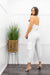 White Satin With Design Pocket Belted Jumpsuit-Jumpsuit-Moda Fina Boutique